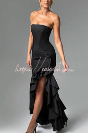 Off-Shoulder Sleeveless Slim Fit Maxi Dress