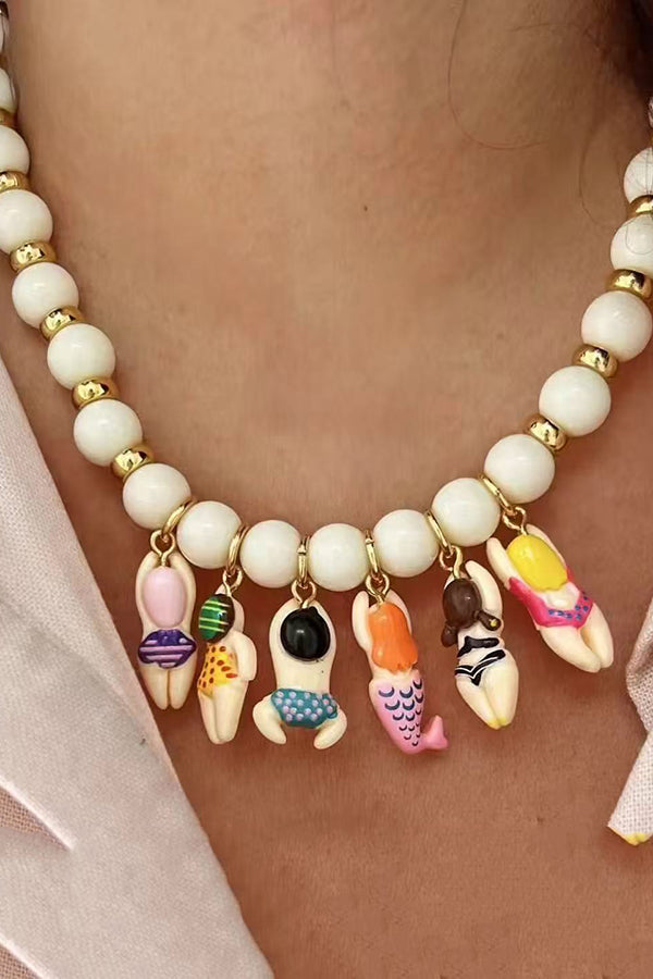 Joli collier de nageur en perles
