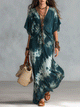 Ocean Blue Tie-Dye Bohemian Maxi Dress | Resort Wear