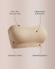 Seamless Wireless Bandeau Bra with Anti-Slip Silicone Grip