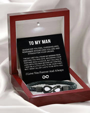Men's Braided Leather Bracelet with Gift Box