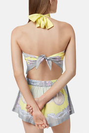 Satin Print Halter Top & Loose Shorts Set | Vacation Style