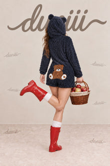 Duniii Original Teddy Bear Plush Hooded Romper