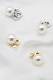 Vintage Double D Shape Pearl Earrings