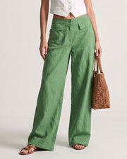 Relaxed Solid Wide-Leg Pants