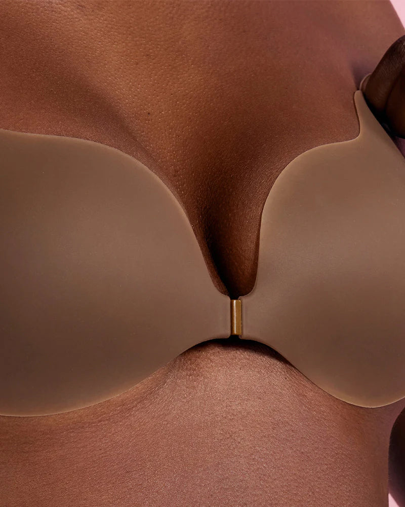 Seamless Deep-V Sticky Silicone Push-Up Bra