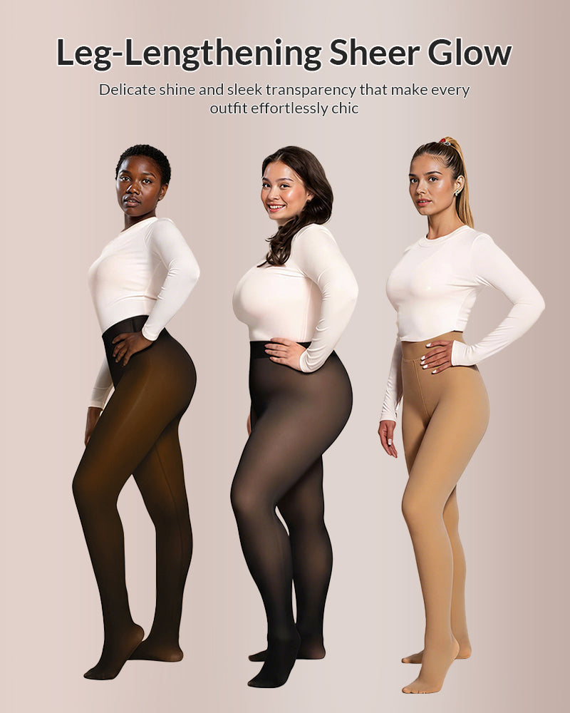 Fleece Lined Opaque Slimming Tights for Women