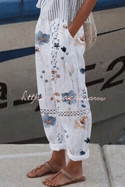 Women's Printed Loose-Fit Casual Pants with Pockets