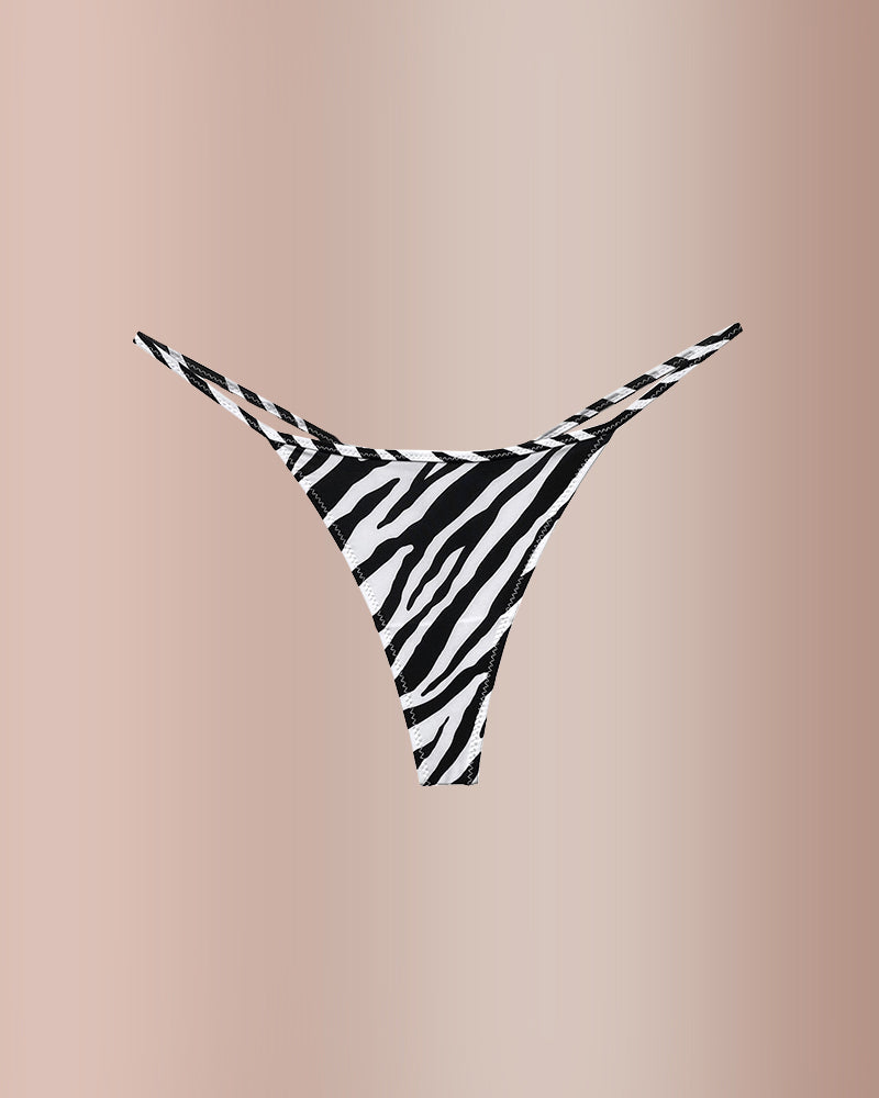 Animal Print Thin Strap Brief