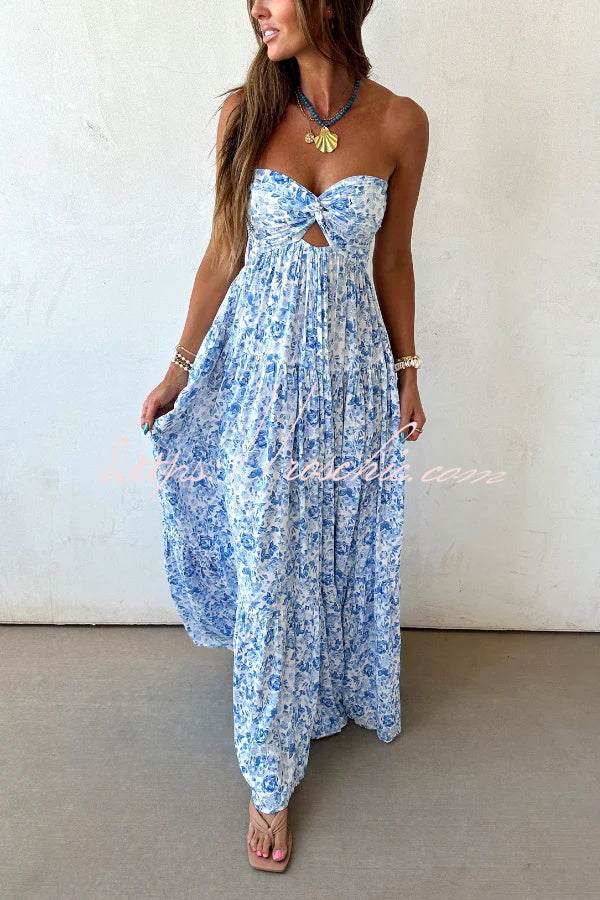 Floral Print Off-Shoulder Maxi Dress | Vacation Resort Wear