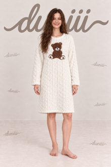 Duniii Original Teddy Bear Fleece Nightdress