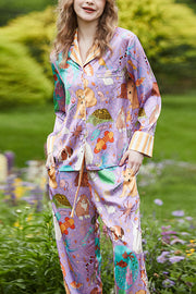 Guinea Pig & Fish Print Long Sleeve Two-Piece Lounge Set