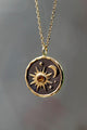 Vintage Sun Moon Zircon Halskæde i guld og sølv