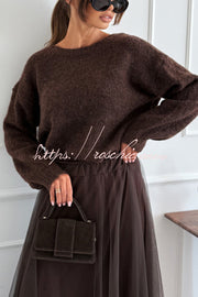 Pull en tricot imprimé léopard avec nœud et fente au dos
