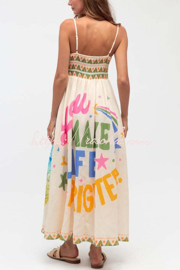 Printed Spaghetti Strap Pleated Maxi Dress – Vacation Style