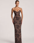 Lace Strapless Bodycon Maxi Dress