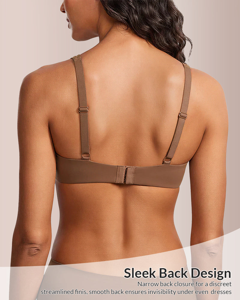 Underwire Seamless Balconette Bra with Wide Straps