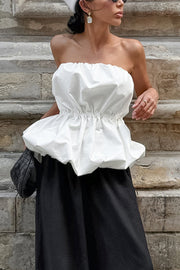 Off-Shoulder Strapless Top with Elastic Waist | Vacation Style