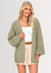 Oversized Cardigan Sweater for Women - Open Front Knit