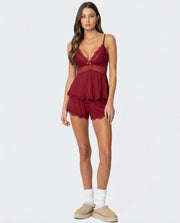 Lace-Trim Cami & Shorts Pajama Set