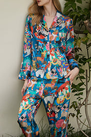 Halloween Dog Print Long Sleeve Two-Piece Set