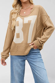 Digital Jacquard Loose Knit Sweater – Long Sleeve