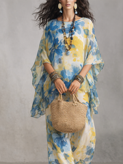 Watercolor Floral Tulle Two-Piece Set | Top & Skirt