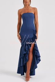 Off-Shoulder Sleeveless Slim Fit Maxi Dress