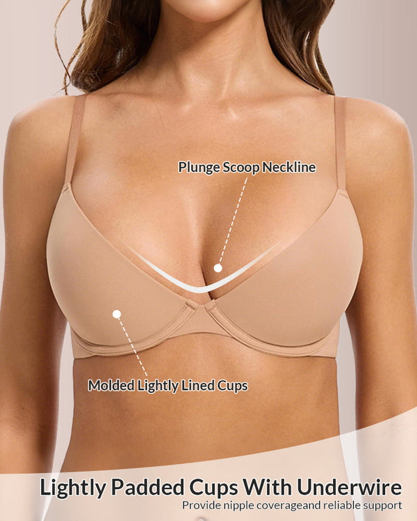 Soutien-gorge plongeant doux avec balconnet et armatures
