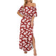 Women's Plus Size Off Shoulder Maxi Dress with Pockets
