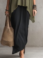 Textured Asymmetric Knit Dress Set | Relaxed Two-Piece