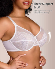 Floral Lace Underwire Bra for Full Bust Support