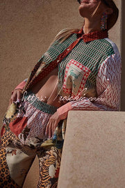 Tiger Print Long Sleeve Shirt and Pants Set – Loose Fit