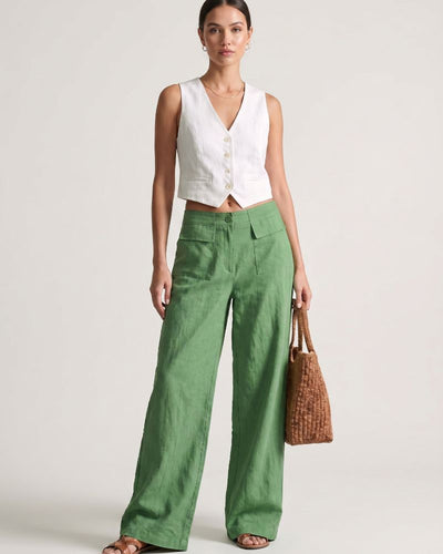 Relaxed Solid Wide-Leg Pants