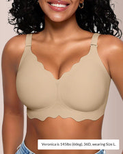 Scalloped Wireless Bra with 360° Jelly Strip Lift Support