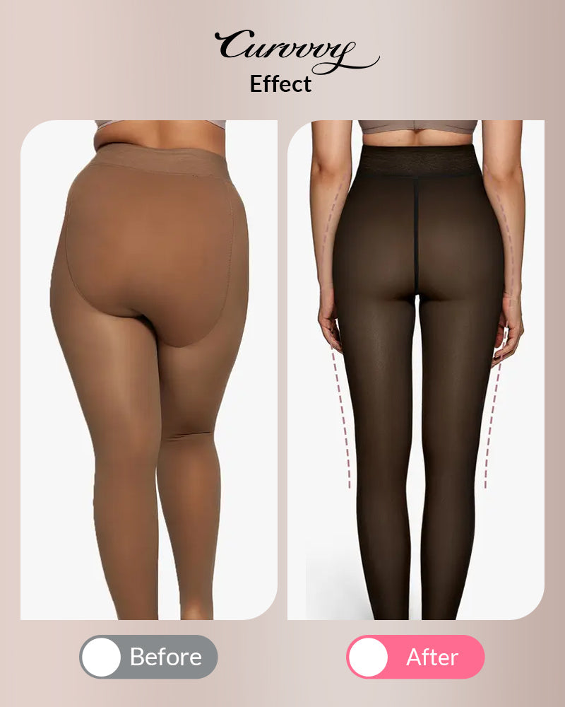 Fleece Lined Opaque Slimming Tights for Women