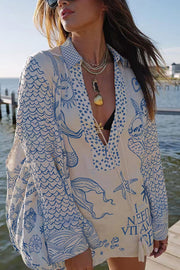 Satin Letter Print Shirt & Shorts Set | Loose Vacation Two-Piece