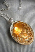 Religious Scene Glass Pendant Necklace