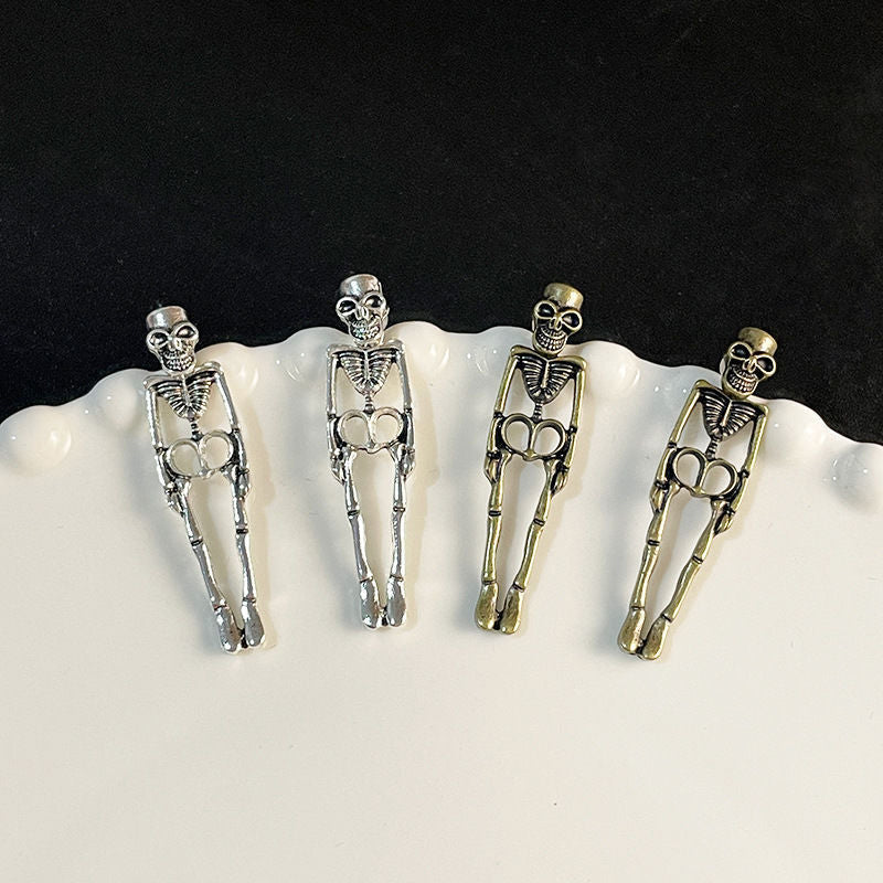 Boucles d'oreilles vintage squelette d'Halloween