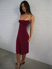 Backless Bodycon Slip Midi Dress