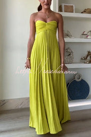 Off Shoulder Pleated Maxi Dress with Scarf – Party Gown