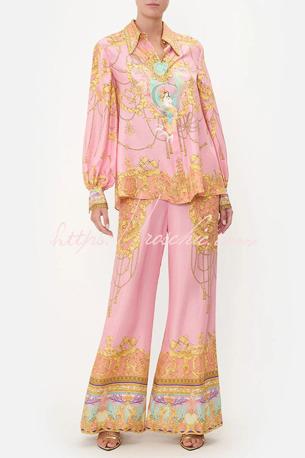 Tiger Print Long Sleeve Shirt and Pants Set – Loose Fit