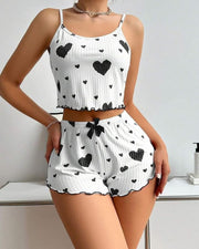 Sweetheart Ribbed Cami & Shorts PJ Set