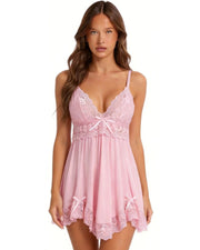 Elegant Sleepwear Lace Dress Set