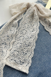 French Lace Triangle Scarf Belt with Long Tie