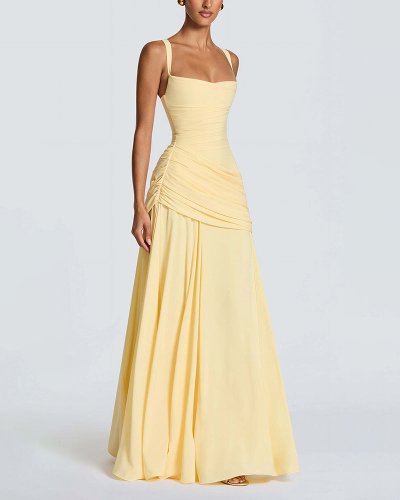 Elysian Ruched Maxi Slip Dress