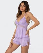 Lace-Trim Cami & Shorts Pajama Set