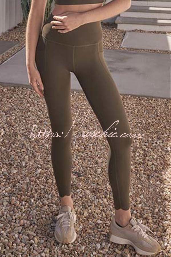 High Waist Slim Fit Yoga Leggings – Ankle Length