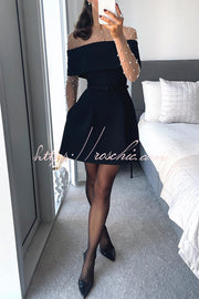 Mesh Pearl Embellished Long Sleeve Bodysuit