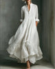 Pleated Bell-Sleeve Maxi Dress